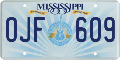 MS license plate OJF609