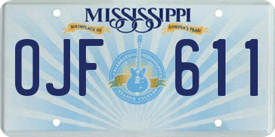MS license plate OJF611