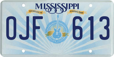 MS license plate OJF613