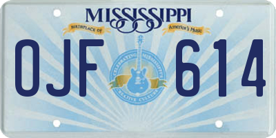 MS license plate OJF614