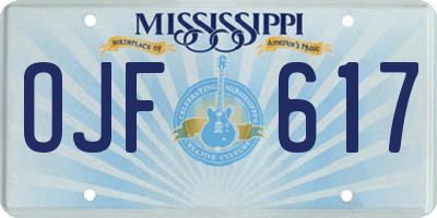 MS license plate OJF617