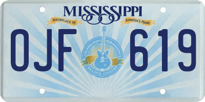 MS license plate OJF619