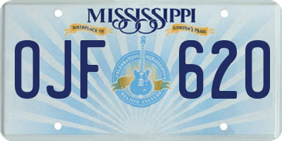 MS license plate OJF620