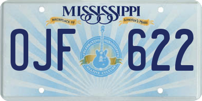 MS license plate OJF622