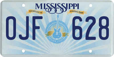 MS license plate OJF628