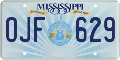 MS license plate OJF629