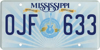 MS license plate OJF633