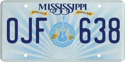 MS license plate OJF638