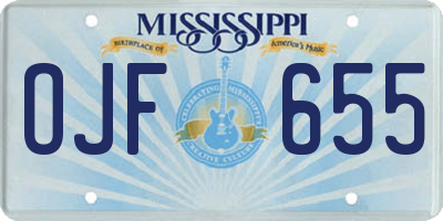 MS license plate OJF655