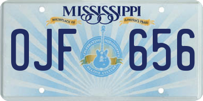 MS license plate OJF656