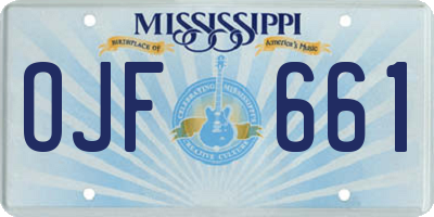 MS license plate OJF661