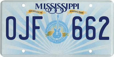 MS license plate OJF662