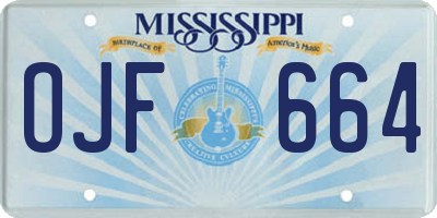MS license plate OJF664