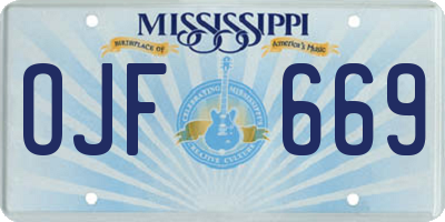 MS license plate OJF669