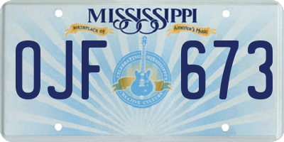 MS license plate OJF673