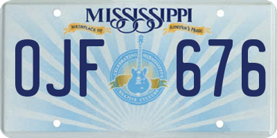 MS license plate OJF676