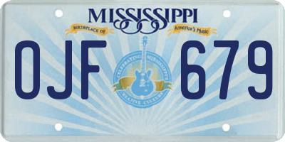 MS license plate OJF679