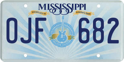 MS license plate OJF682