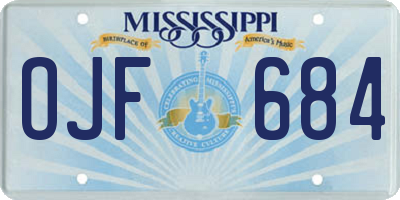 MS license plate OJF684