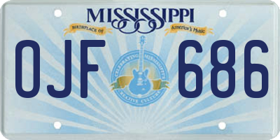 MS license plate OJF686
