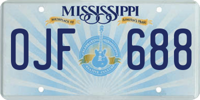 MS license plate OJF688