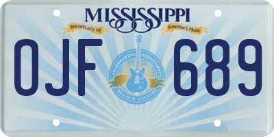 MS license plate OJF689