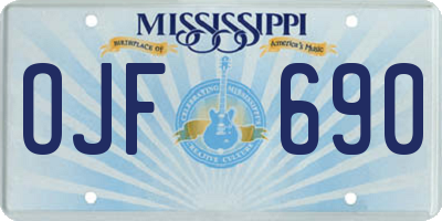 MS license plate OJF690