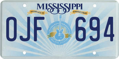 MS license plate OJF694