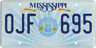 MS license plate OJF695