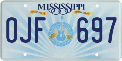 MS license plate OJF697