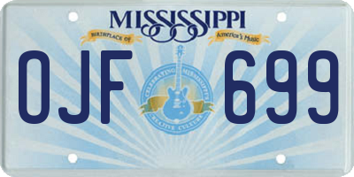MS license plate OJF699