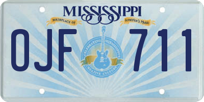 MS license plate OJF711