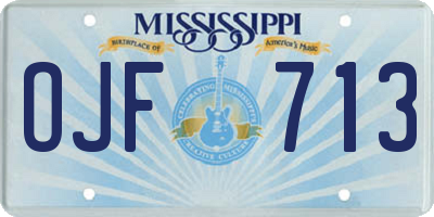 MS license plate OJF713