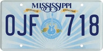 MS license plate OJF718