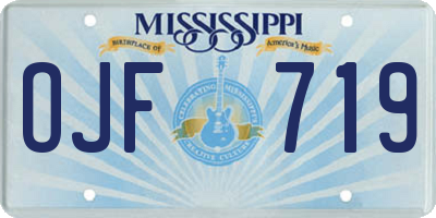 MS license plate OJF719