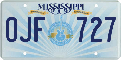 MS license plate OJF727