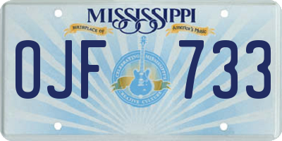 MS license plate OJF733