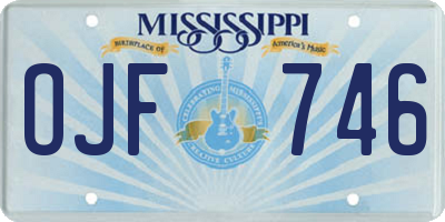MS license plate OJF746