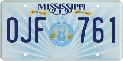 MS license plate OJF761