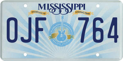 MS license plate OJF764