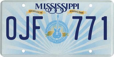 MS license plate OJF771