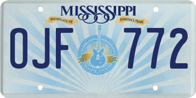 MS license plate OJF772