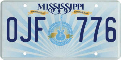 MS license plate OJF776