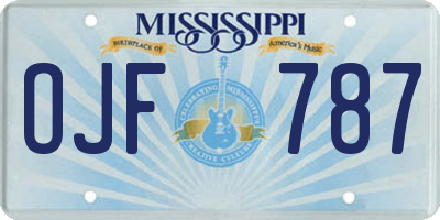 MS license plate OJF787