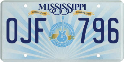 MS license plate OJF796