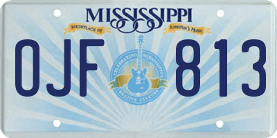 MS license plate OJF813