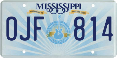 MS license plate OJF814