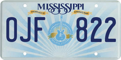 MS license plate OJF822