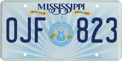MS license plate OJF823