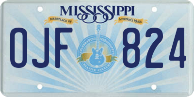 MS license plate OJF824